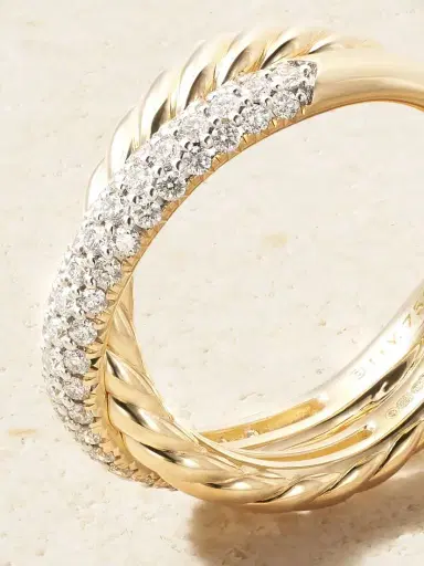 David Yurman Crossover® Two Row 18-karat Gold Diamond Ring | Thumbnail 4 David Yurman Crossover® Two Row 18-karat Gold Diamond Ring | Thumbnail 4
