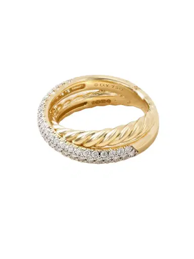 David Yurman Crossover® Two Row 18-karat Gold Diamond Ring | Thumbnail 1 David Yurman Crossover® Two Row 18-karat Gold Diamond Ring | Thumbnail 1
