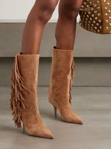 Paris Texas Jessie Fringed Suede Knee Boots | Thumbnail 2 Paris Texas Jessie Fringed Suede Knee Boots | Thumbnail 2