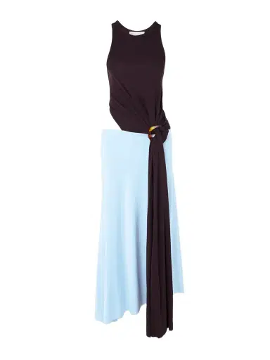 Victoria Beckham Embellished Two-tone Cutout Jersey Midi Dress | Thumbnail 1 Victoria Beckham Embellished Two-tone Cutout Jersey Midi Dress | Thumbnail 1