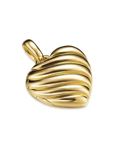David Yurman Women's Sculpted Cable Heart Locket in 18K Yellow Gold, 23MM - Gold | Thumbnail 2 David Yurman Women's Sculpted Cable Heart Locket in 18K Yellow Gold, 23MM - Gold | Thumbnail 2