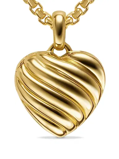 David Yurman Women's Sculpted Cable Heart Locket in 18K Yellow Gold, 23MM - Gold | Thumbnail 4 David Yurman Women's Sculpted Cable Heart Locket in 18K Yellow Gold, 23MM - Gold | Thumbnail 4