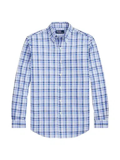 Polo Ralph Lauren Men's Classic Fit Plaid Poplin Shirt - Blue Multi | Thumbnail 1 Polo Ralph Lauren Men's Classic Fit Plaid Poplin Shirt - Blue Multi | Thumbnail 1