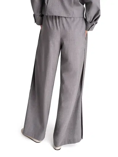 TWP Women's Eva Tux Pleat Pants - Medium Heather Grey | Thumbnail 5 TWP Women's Eva Tux Pleat Pants - Medium Heather Grey | Thumbnail 5