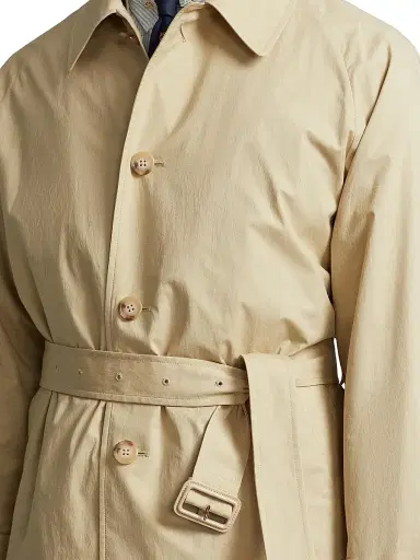Polo Ralph Lauren Men's Stretch-Cotton Balmacaan Topcoat - Tan | Thumbnail 5 Polo Ralph Lauren Men's Stretch-Cotton Balmacaan Topcoat - Tan | Thumbnail 5