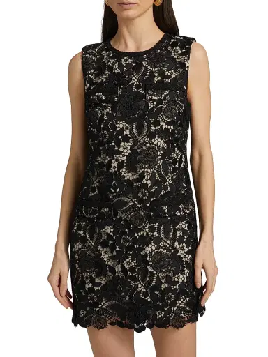 Milly Women's Garden Lace Sheath Minidress - Black | Thumbnail 3 Milly Women's Garden Lace Sheath Minidress - Black | Thumbnail 3