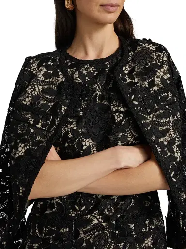 Milly Women's Garden Lace Sheath Minidress - Black | Thumbnail 6 Milly Women's Garden Lace Sheath Minidress - Black | Thumbnail 6