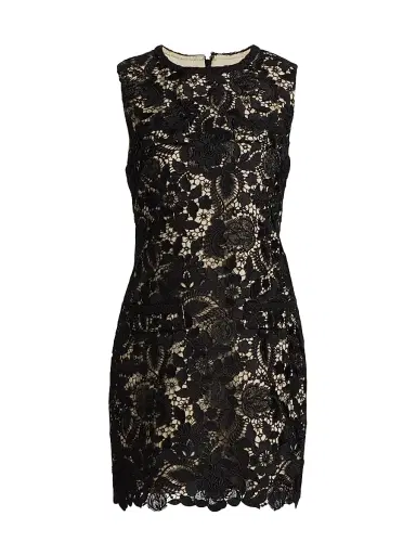 Milly Women's Garden Lace Sheath Minidress - Black | Thumbnail 1 Milly Women's Garden Lace Sheath Minidress - Black | Thumbnail 1