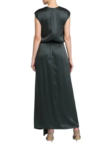 Giorgio Armani Women's Double Silk Satin Maxi Dress - Forest | Thumbnail 5 Giorgio Armani Women's Double Silk Satin Maxi Dress - Forest | Thumbnail 5