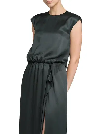Giorgio Armani Women's Double Silk Satin Maxi Dress - Forest | Thumbnail 6 Giorgio Armani Women's Double Silk Satin Maxi Dress - Forest | Thumbnail 6
