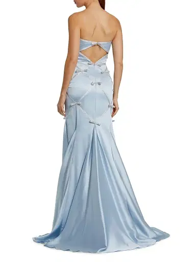 Mac Duggal Women's Prom Satin Strapless Mermaid Gown - Powder Blue Silver | Thumbnail 2 Mac Duggal Women's Prom Satin Strapless Mermaid Gown - Powder Blue Silver | Thumbnail 2