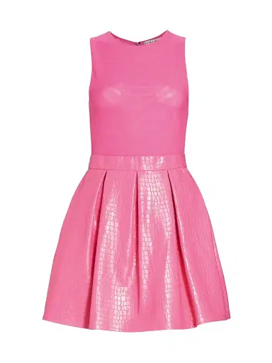 ALICE + OLIVIA Women's Chara Croc-Embossed Party Dress - Wild Pink | Thumbnail 1 ALICE + OLIVIA Women's Chara Croc-Embossed Party Dress - Wild Pink | Thumbnail 1
