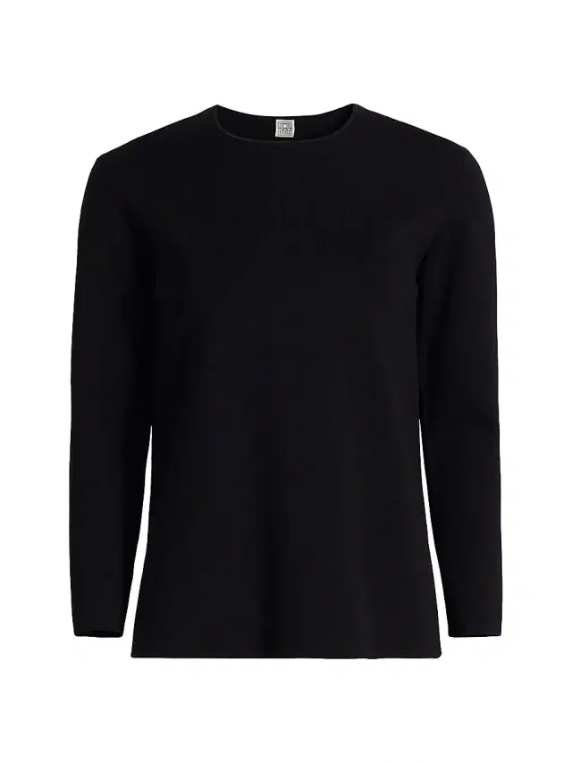 Women's Jersey-Knit Crewneck Sweater - Black Women's Jersey-Knit Crewneck Sweater - Black