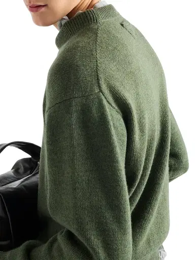 Prada Men's Re-Cashmere Crewneck Sweater - Green | Thumbnail 4 Prada Men's Re-Cashmere Crewneck Sweater - Green | Thumbnail 4