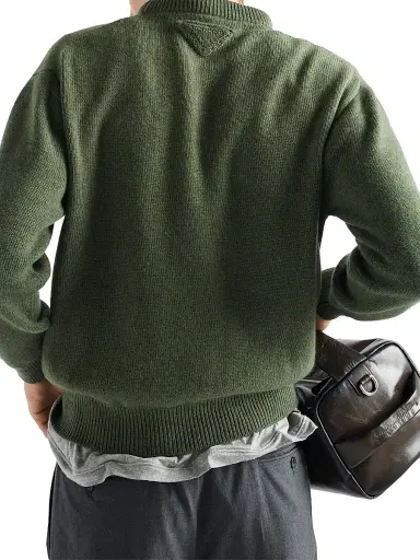 Prada Men's Re-Cashmere Crewneck Sweater - Green | Thumbnail 5 Prada Men's Re-Cashmere Crewneck Sweater - Green | Thumbnail 5