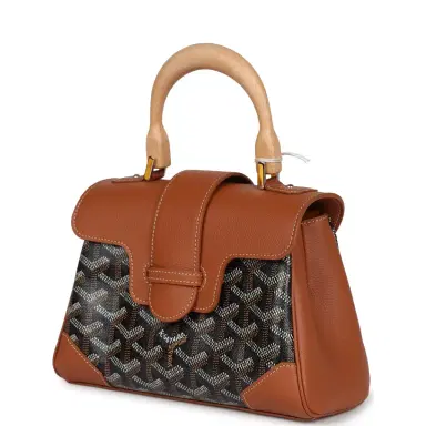 goyard Goyard Saigon Souple Mini Bag Black and Brown Goyardine Canvas Palladium Hardware | Thumbnail 5 goyard Goyard Saigon Souple Mini Bag Black and Brown Goyardine Canvas Palladium Hardware | Thumbnail 5