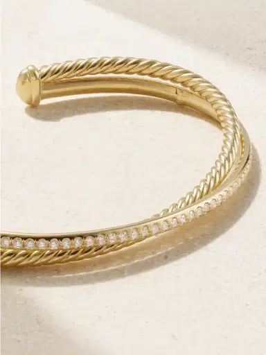 David Yurman Crossover 18-karat Gold Diamond Cuff | Thumbnail 4 David Yurman Crossover 18-karat Gold Diamond Cuff | Thumbnail 4