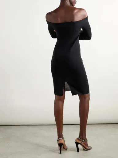 Tom Ford Off-the-shoulder Cashmere And Silk-blend Dress | Thumbnail 3 Tom Ford Off-the-shoulder Cashmere And Silk-blend Dress | Thumbnail 3
