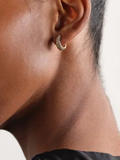 Yvonne Léon Python 9-karat Gold, Diamond And Citrine Hoop Earrings | Thumbnail 2 Yvonne Léon Python 9-karat Gold, Diamond And Citrine Hoop Earrings | Thumbnail 2