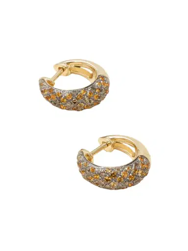 Yvonne Léon Python 9-karat Gold, Diamond And Citrine Hoop Earrings | Thumbnail 1 Yvonne Léon Python 9-karat Gold, Diamond And Citrine Hoop Earrings | Thumbnail 1