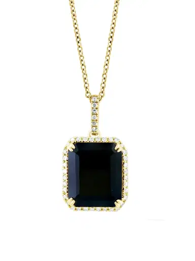 Saks Fifth Avenue Collection Women's 14K Yellow Gold, Onyx & 0.15 TCW Diamond Pendant Necklace - Gold Black | Thumbnail 1 Saks Fifth Avenue Collection Women's 14K Yellow Gold, Onyx & 0.15 TCW Diamond Pendant Necklace - Gold Black | Thumbnail 1