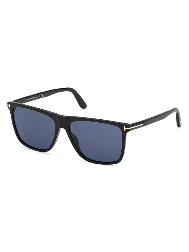 Men's 59MM Square Sunglasses - Black Blue Men's 59MM Square Sunglasses - Black Blue