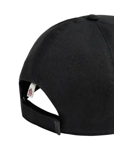 Moncler Grenoble Men's Baseball Hat in Cotton Gabardine - Black | Thumbnail 4 Moncler Grenoble Men's Baseball Hat in Cotton Gabardine - Black | Thumbnail 4