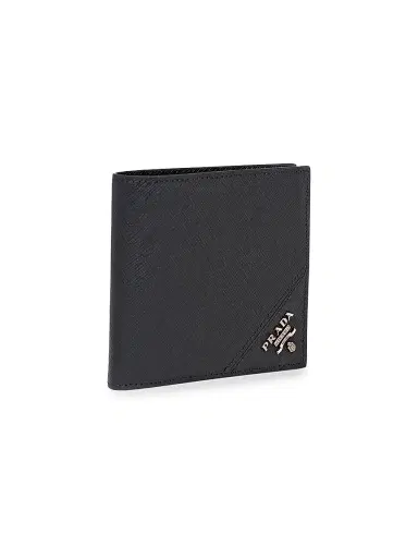Prada Men's Saffiano Leather Wallet - Black | Thumbnail 2 Prada Men's Saffiano Leather Wallet - Black | Thumbnail 2