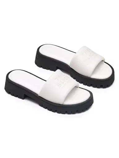 Marc Jacobs Women's The Slide Leather Sandals - Bright White - Size 11 | Thumbnail 2 Marc Jacobs Women's The Slide Leather Sandals - Bright White - Size 11 | Thumbnail 2