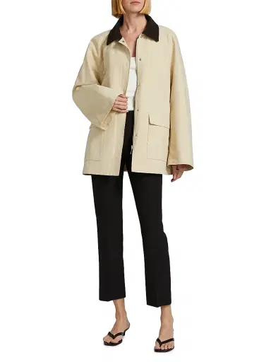 TOTEME Women's Summer Country Wax Cotton Jacket - Peanut - Size 8 | Thumbnail 2 TOTEME Women's Summer Country Wax Cotton Jacket - Peanut - Size 8 | Thumbnail 2