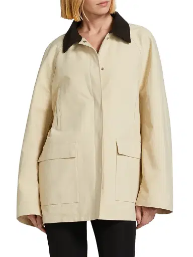 TOTEME Women's Summer Country Wax Cotton Jacket - Peanut - Size 8 | Thumbnail 3 TOTEME Women's Summer Country Wax Cotton Jacket - Peanut - Size 8 | Thumbnail 3