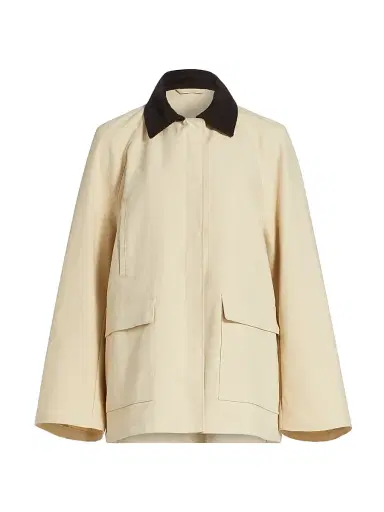 TOTEME Women's Summer Country Wax Cotton Jacket - Peanut - Size 8 | Thumbnail 1 TOTEME Women's Summer Country Wax Cotton Jacket - Peanut - Size 8 | Thumbnail 1