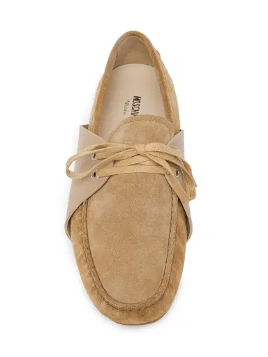 MOSCHINO Men's Suede Driving Loafers - Beige - Size 11 | Thumbnail 4 MOSCHINO Men's Suede Driving Loafers - Beige - Size 11 | Thumbnail 4