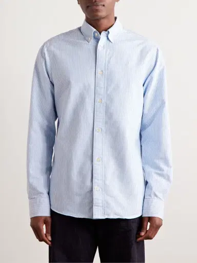 NN07 Colby 5910 Button-Down Collar Logo-Embroidered Striped Organic Cotton Shirt - Men | Thumbnail 3 NN07 Colby 5910 Button-Down Collar Logo-Embroidered Striped Organic Cotton Shirt - Men | Thumbnail 3