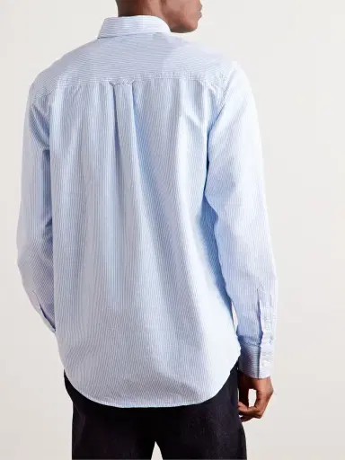 NN07 Colby 5910 Button-Down Collar Logo-Embroidered Striped Organic Cotton Shirt - Men | Thumbnail 4 NN07 Colby 5910 Button-Down Collar Logo-Embroidered Striped Organic Cotton Shirt - Men | Thumbnail 4