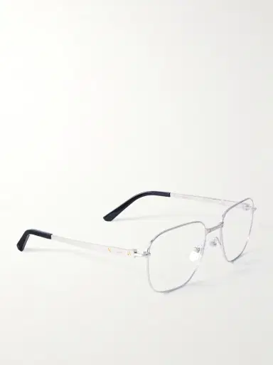 Cartier Eyewear Santos de Cartier D-Frame Silver-Tone Titanium Optical Glasses - Men | Thumbnail 3 Cartier Eyewear Santos de Cartier D-Frame Silver-Tone Titanium Optical Glasses - Men | Thumbnail 3