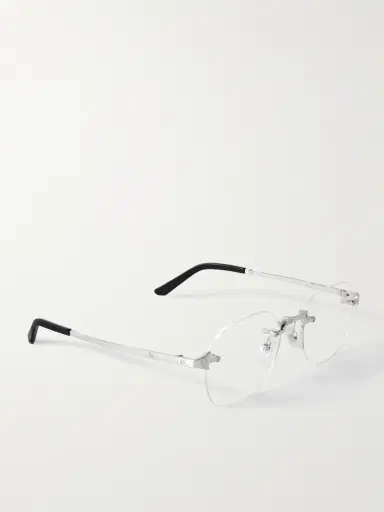 Cartier Eyewear Santos de Cartier Rimless D-Frame Silver-Tone Optical Glasses - Men | Thumbnail 3 Cartier Eyewear Santos de Cartier Rimless D-Frame Silver-Tone Optical Glasses - Men | Thumbnail 3