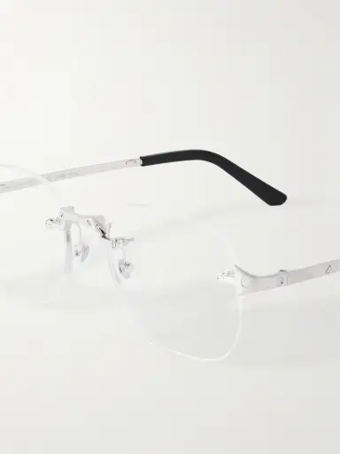 Cartier Eyewear Santos de Cartier Rimless D-Frame Silver-Tone Optical Glasses - Men | Thumbnail 4 Cartier Eyewear Santos de Cartier Rimless D-Frame Silver-Tone Optical Glasses - Men | Thumbnail 4
