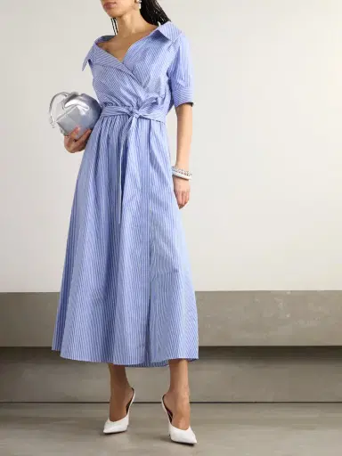 Altuzarra Lydia Striped Cotton-poplin Midi Wrap Dress | Thumbnail 2 Altuzarra Lydia Striped Cotton-poplin Midi Wrap Dress | Thumbnail 2