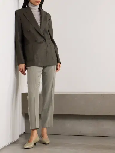 Loro Piana Hudson Cropped Pleated Wool Tapered Pants | Thumbnail 2 Loro Piana Hudson Cropped Pleated Wool Tapered Pants | Thumbnail 2