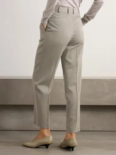 Loro Piana Hudson Cropped Pleated Wool Tapered Pants | Thumbnail 4 Loro Piana Hudson Cropped Pleated Wool Tapered Pants | Thumbnail 4