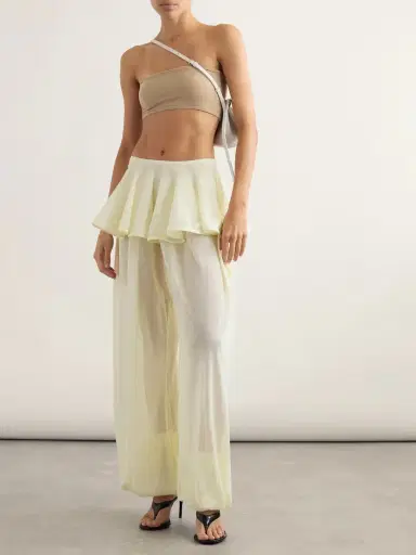 Alaïa Pleated Georgette Peplum Balloon Pants | Thumbnail 2 Alaïa Pleated Georgette Peplum Balloon Pants | Thumbnail 2