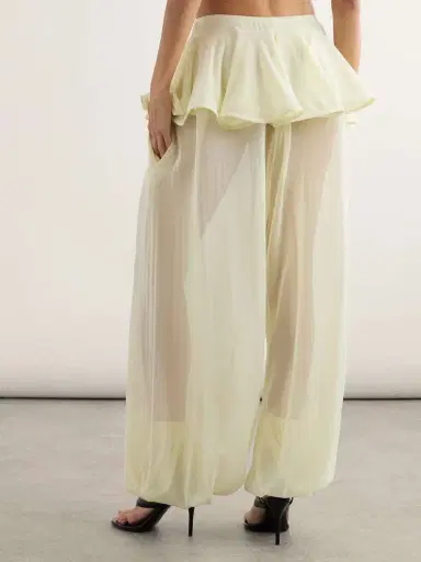 Alaïa Pleated Georgette Peplum Balloon Pants | Thumbnail 4 Alaïa Pleated Georgette Peplum Balloon Pants | Thumbnail 4