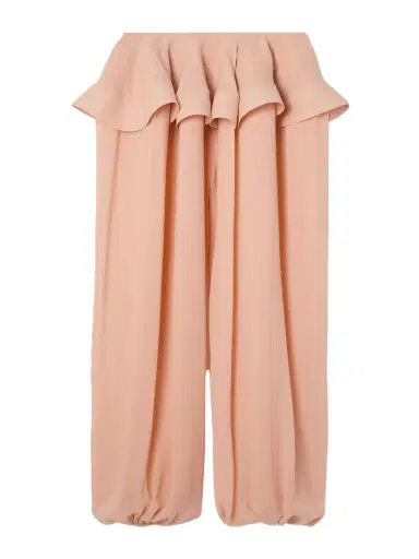 Alaïa Pleated Georgette Peplum Balloon Pants | Thumbnail 1 Alaïa Pleated Georgette Peplum Balloon Pants | Thumbnail 1