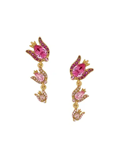 Oscar de la Renta Women's Goldtone & Glass Crystal Rose Triple-Drop Earrings - Rose Multi | Thumbnail 1 Oscar de la Renta Women's Goldtone & Glass Crystal Rose Triple-Drop Earrings - Rose Multi | Thumbnail 1