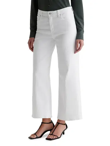 AG Jeans Women's Saige Wide-Leg Crop Pants - Gallery White - Size 31 | Thumbnail 3 AG Jeans Women's Saige Wide-Leg Crop Pants - Gallery White - Size 31 | Thumbnail 3