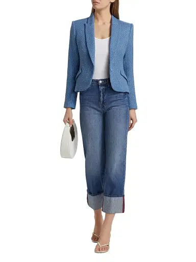 L'AGENCE Women's Jennah Tweed Cotton-Blend One-Button Blazer - | Thumbnail 2 L'AGENCE Women's Jennah Tweed Cotton-Blend One-Button Blazer - | Thumbnail 2