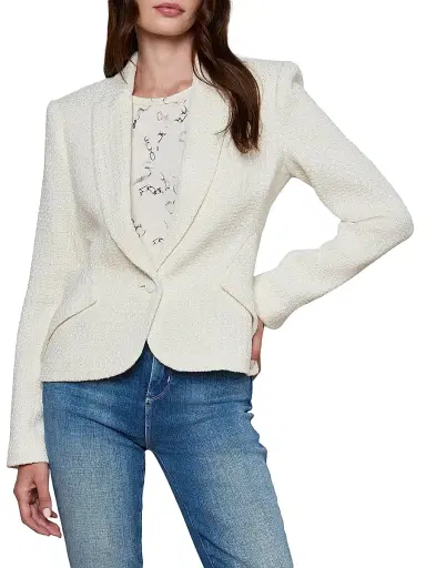 L'AGENCE Women's Jennah Tweed Cotton-Blend One-Button Blazer - | Thumbnail 3 L'AGENCE Women's Jennah Tweed Cotton-Blend One-Button Blazer - | Thumbnail 3