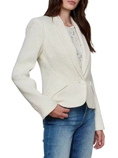 L'AGENCE Women's Jennah Tweed Cotton-Blend One-Button Blazer - | Thumbnail 4 L'AGENCE Women's Jennah Tweed Cotton-Blend One-Button Blazer - | Thumbnail 4