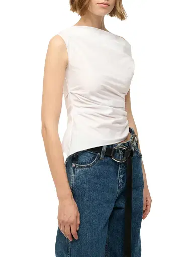 Staud Women's Phare Gathered Top - White - Size 0 | Thumbnail 4 Staud Women's Phare Gathered Top - White - Size 0 | Thumbnail 4